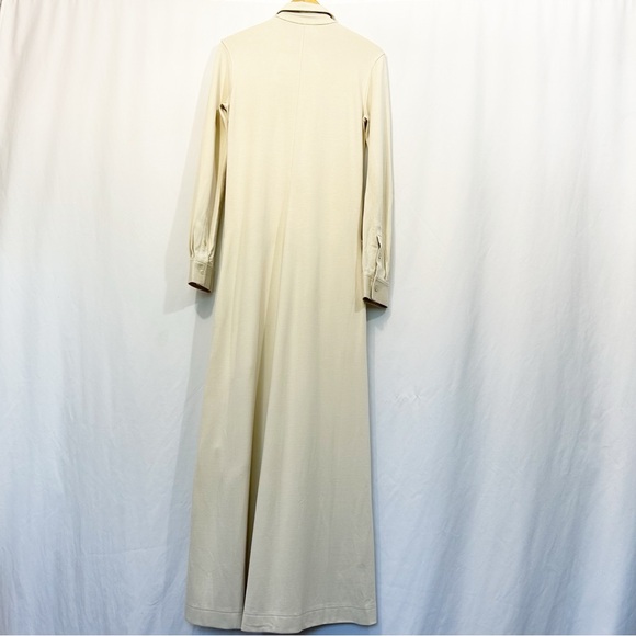 NWT TOTEME Flowing Jersey Shirtdress Long Sleeve Button Down Dress in Ecru - Picture 6 of 13